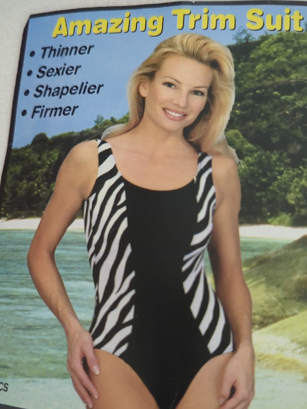 Black & White Zebra One-Piece Swimsuit Slimming Firmer Size 20 NWT